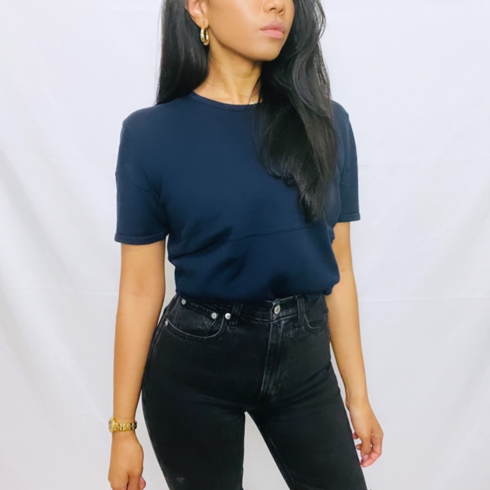 Port International | Vintage 100% Cotton Short Sleeve Knit Sweater top